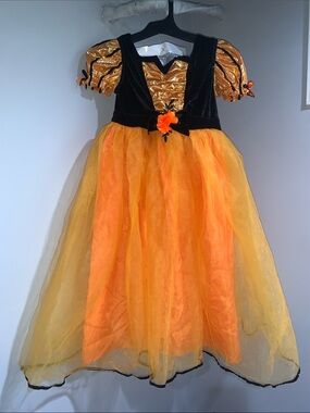 Black & Orange Halloween Princess Dress with hat